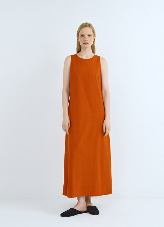 Платье А-силуэта из смесового льна