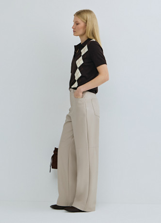 Прямые брюки из искусственной кожи