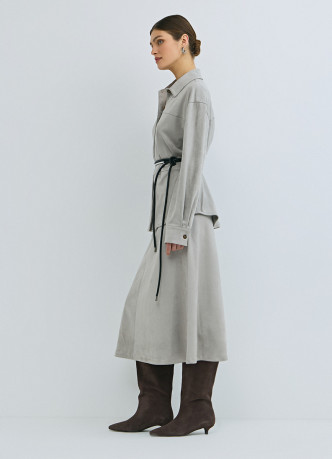 Юбка миди из искусственной замши