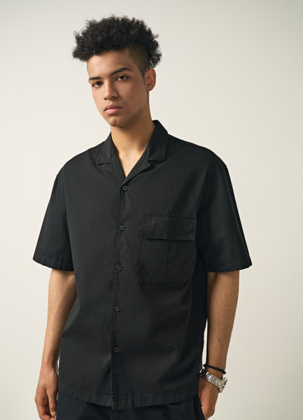 Рубашка с карго-карманом, Черный O`Stin MS5695O02-99, размер 44-46