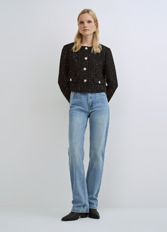 Твидовый укороченный жакет