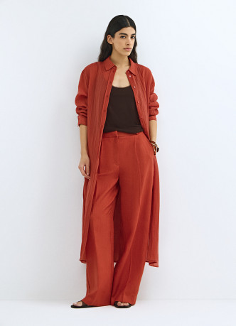 Длинная рубашка из жатой ткани