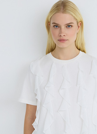 Футболка оверсайз с воланами