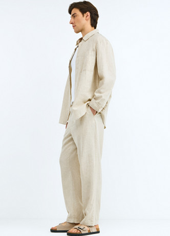 Брюки изо льна и хлопка