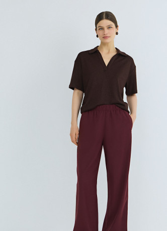 Прямые брюки с эластичным поясом