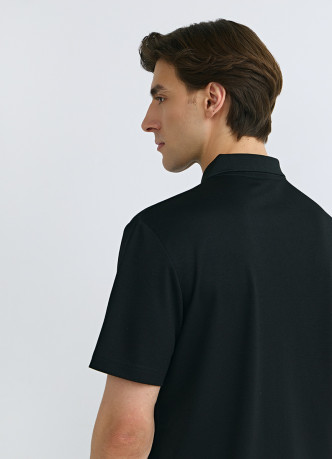 Поло из техноткани с воротником на молнии