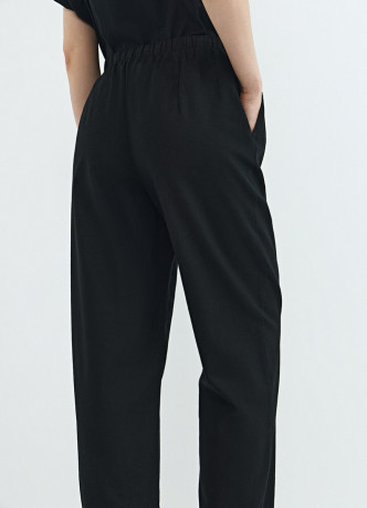 Брюки изо льна с эластичным поясом