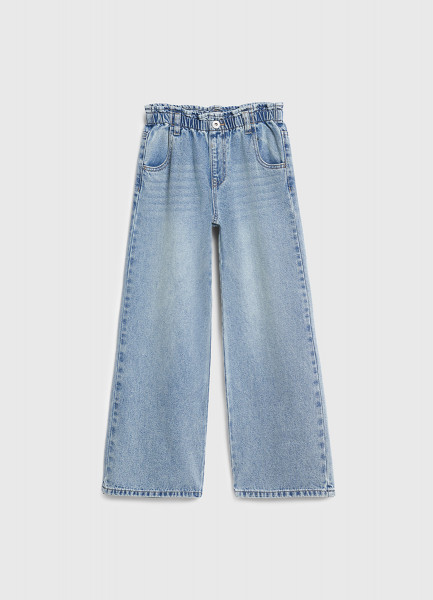 

Широкие джинсы Wide leg для девочек, Голубой