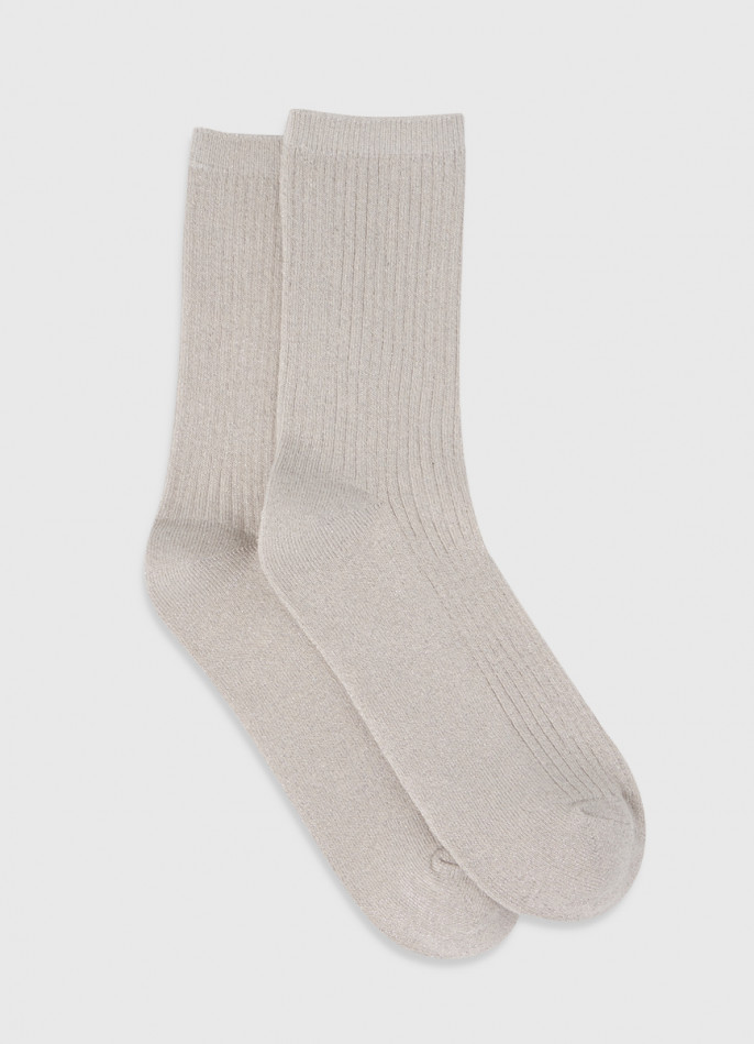 Носки в рубчик с люрексом