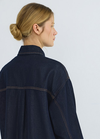 Джинсовая куртка-рубашка