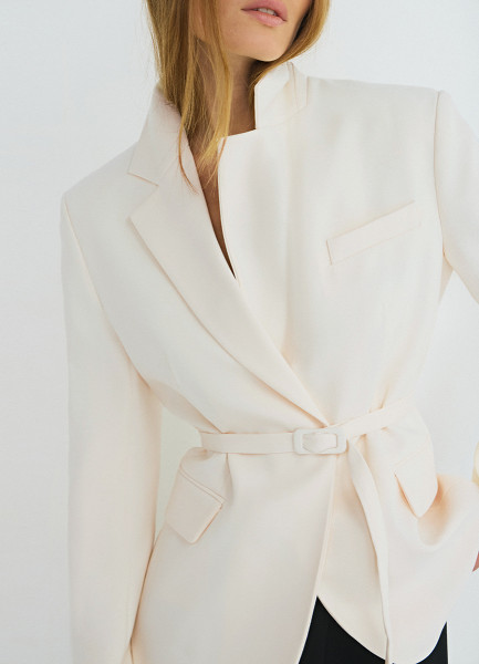 Однобортный жакет из поливискозы Бежевый 7999₽