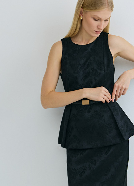 

Топ-корсет из жаккарда, Черный