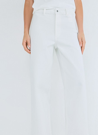 Укороченные джинсы Wide leg с высокой посадкой