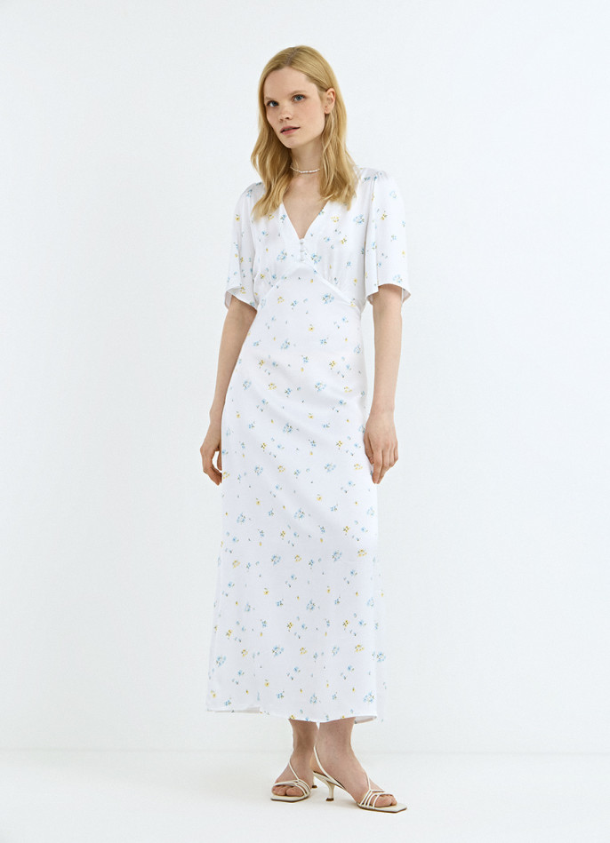 Платье миди с принтом