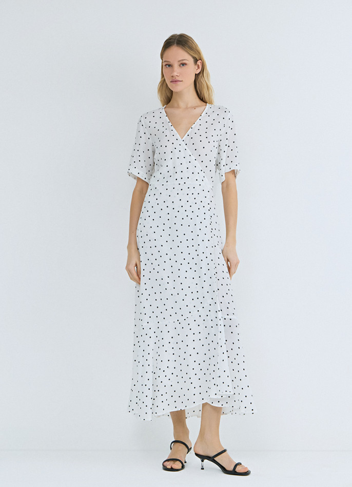 Платье на запах из креповой вискозы