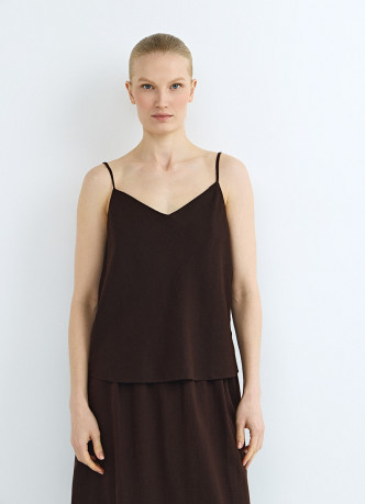 Топ изо льна на бретелях