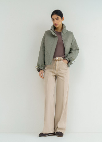 Стёганая утеплённая куртка с воротником-стойкой