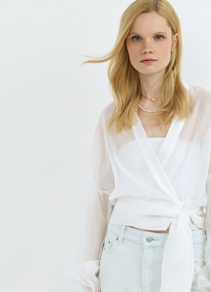 Блузка из лиоцелла с запахом