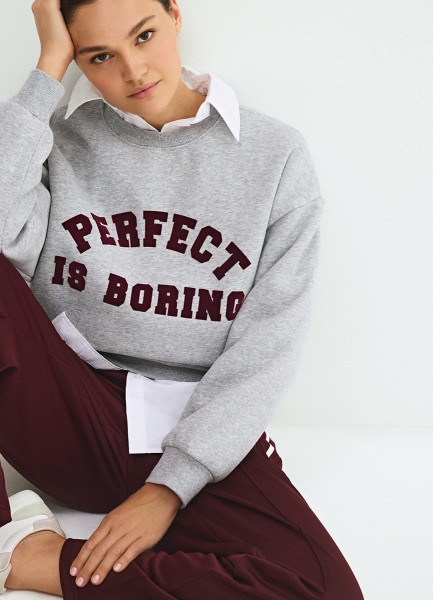 

Свитшот с принтом, Серый