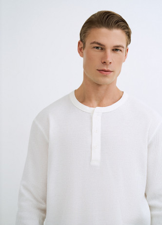 Лонгслив пижамный из текстурной ткани