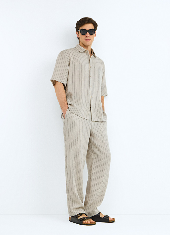 Широкие брюки из смесовой вискозы