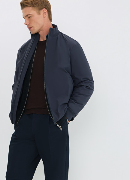 Утеплённая куртка с воротником-стойкой Синий 3999₽