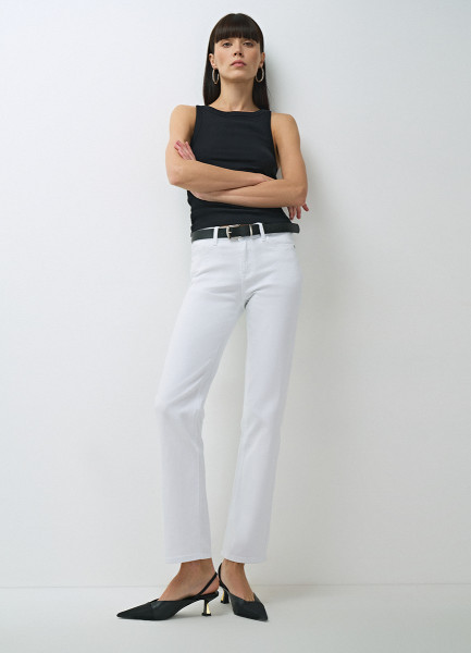 Узкие прямые джинсы, Белый