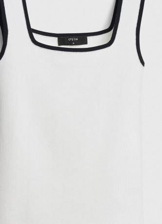 Вязаный топ с контрастной отделкой