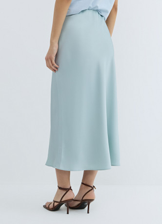 Сатиновая юбка миди А-силуэта