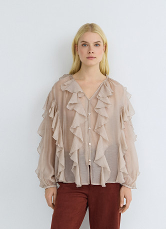 Блузка из лиоцелла с рюшами