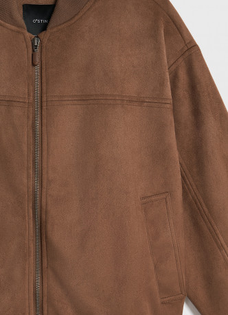 Бомбер из искусственной замши для мальчиков