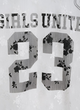 Футболка из кружева с принтом для девочек