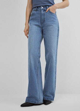 Широкие джинсы с высокой посадкой
