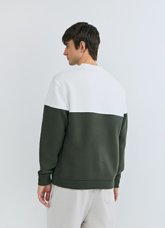 Свитшот колор-блок с надписью