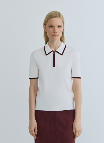 Джемпер с воротником поло на молнии