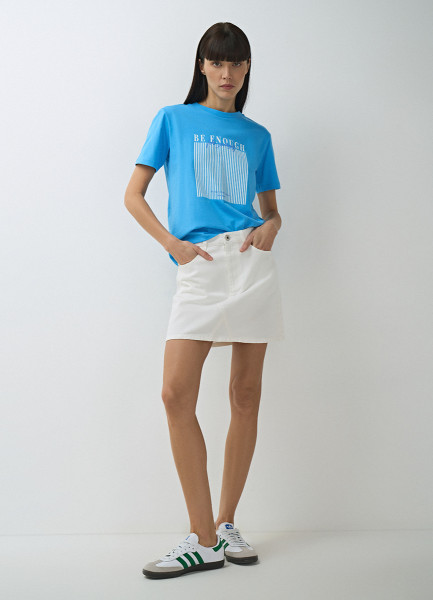 

Джинсовая мини-юбка, Белый