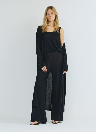 Широкие вязаные брюки