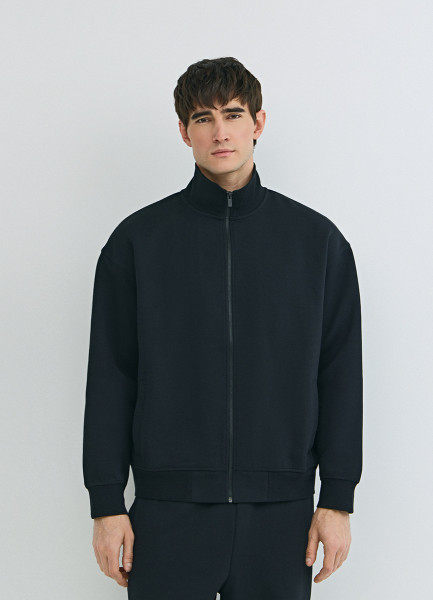 

Бомбер с воротником-стойкой, Черный
