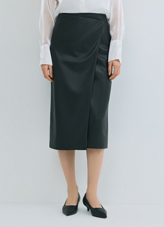 Юбка миди из искусственной кожи