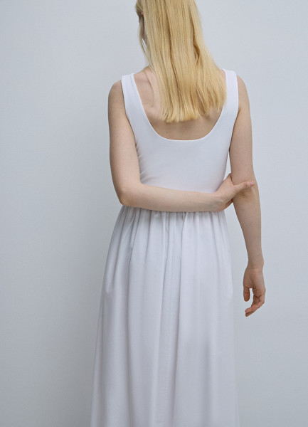 Хлопковое платье миди, Белый O`Stin LR46AIO02-01, размер 48 - фото 7