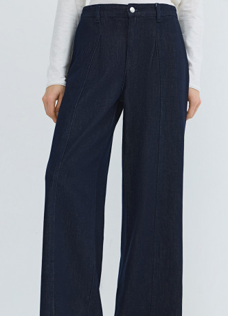 Широкие джинсы с поясом на резинке