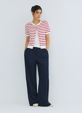 Кардиган в полоску с коротким рукавом