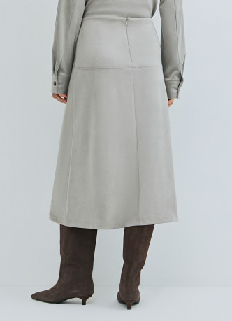 Юбка миди из искусственной замши