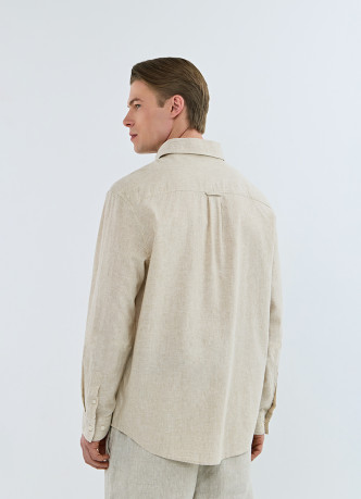 Рубашка изо льна и хлопка с карманом