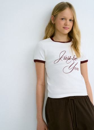 Футболка в рубчик для девочек