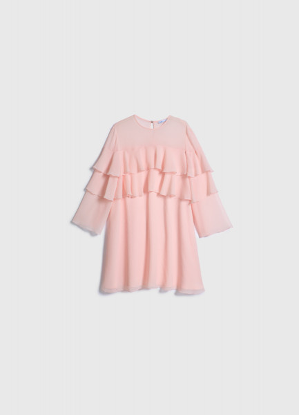 Платье мини А-силуэта с воланами Оранжевый 4999₽