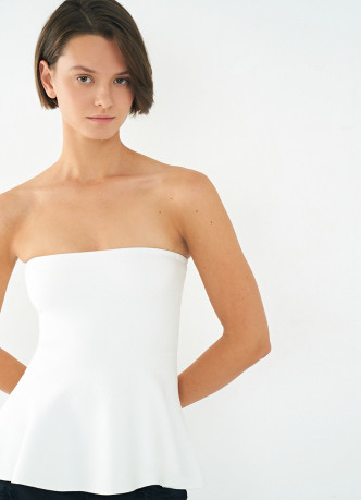 Трикотажный топ с баской