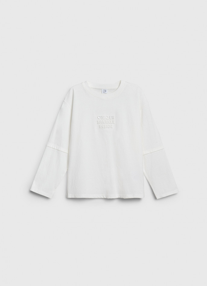 Лонгслив с вышивкой для девочек