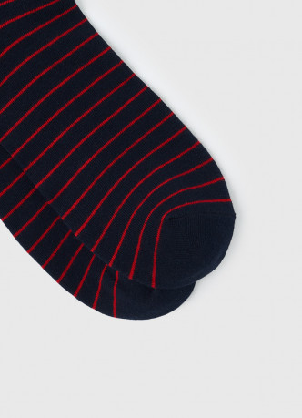 Высокие носки в полоску с надписью