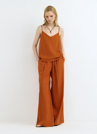 Топ изо льна на бретелях